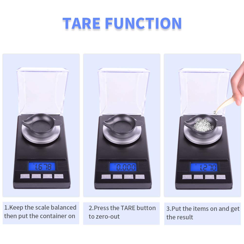 HASTHIP Digital Kitchen Weighing Scale for Home 50g/0.001g Food Weighing Scale for Diet Lcd Digital Pocket Scale with Tray, Calibration Weight & Tweezer Portable Electronic Kitchen Scale for Jewellery Food HASTHIP Digital Kitchen Weighing Scale for Home 50g/0.001g Food Weighing Scale for Diet Lcd Digital Pocket Scale with Tray, Calibration Weight & Tweezer Portable Electronic Kitchen Scale for Jewellery Food